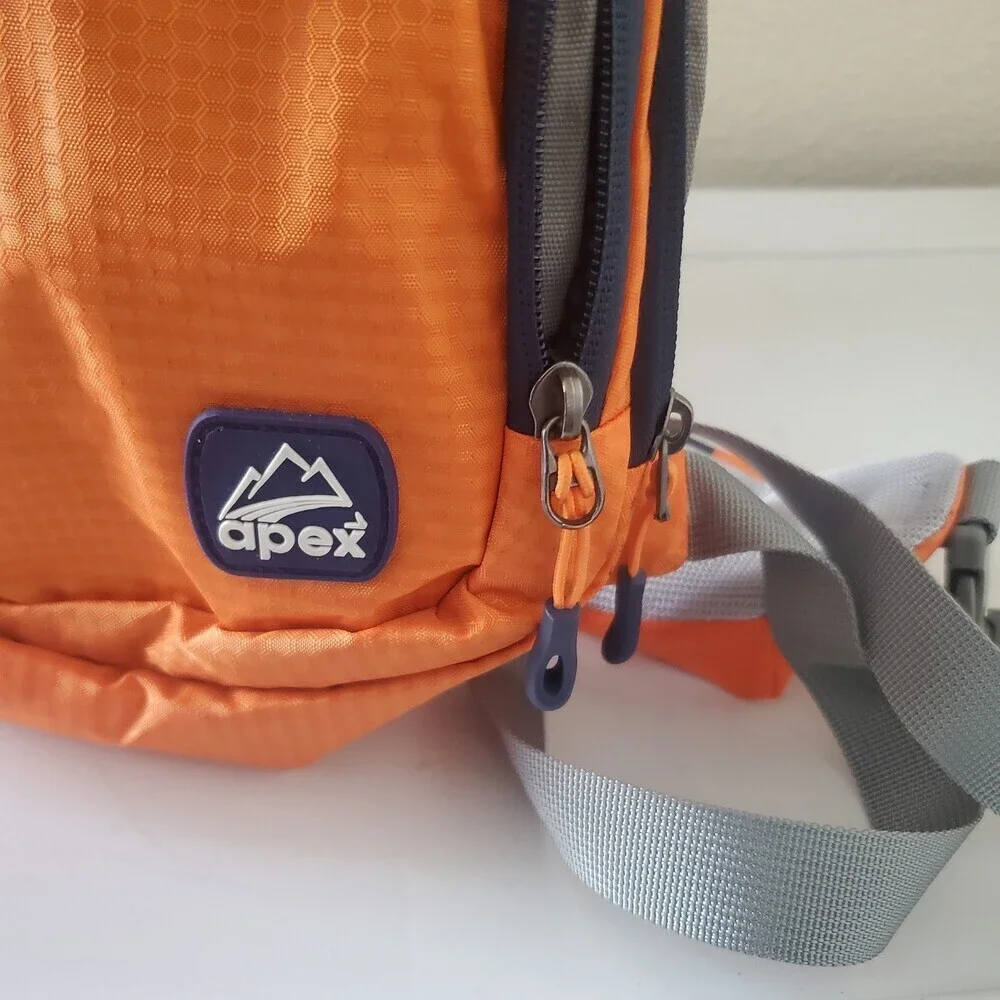 Apex Orange Sling Backpack Hiking Travel Daypack Shoulder Bag Lightweight